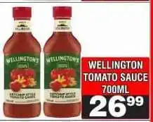 Advance Cash n Carry WELLINGTON TOMATO SAUCE 700ML offer