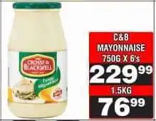 Advance Cash n Carry C&B Mayonnaise 750G X 6's offer