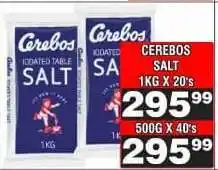Advance Cash n Carry CEREBOS SALT 1KG X 20's offer