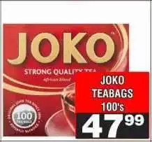 Advance Cash n Carry JOKO TEABAGS 100's offer