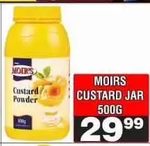 Advance Cash n Carry MOIRS CUSTARD JAR 500G offer