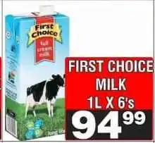 Advance Cash n Carry FIRST CHOICE MILK 1L X 6's offer