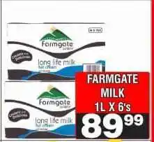 Advance Cash n Carry FARMGATE MILK 1L X 6's offer