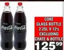 Advance Cash n Carry COKE GLASS BOTTLE 2.25L X 12's offer