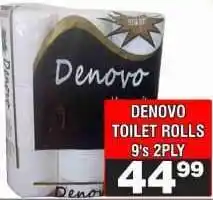 Advance Cash n Carry DENOVO TOILET ROLLS 9's 2PLY offer