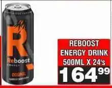Advance Cash n Carry REBOOST ENERGY DRINK 500ML X 24's offer