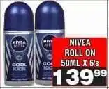 Advance Cash n Carry NIVEA ROLL ON 50ML X 6's offer