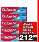 Advance Cash n Carry GOLGATE TOOTHPASTE REGULAR 100ML X 12's offer