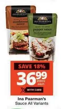 Checkers Ina Paarman's Sauce All Variants offer