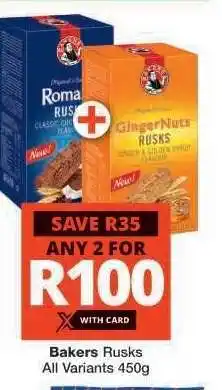 Checkers BAKERS RUSKS offer