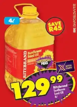 Shoprite Ritebrand Sunflower Seed Oil offer