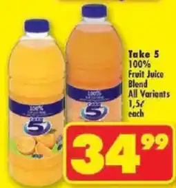 Shoprite Take 5 100% Fruit Juice Blend All Variants offer