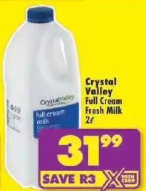 Shoprite Crystal Valley Full Cream Fresh Milk offer