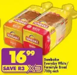 Shoprite Sunbake Everyday White/ Farmstyle Bread offer