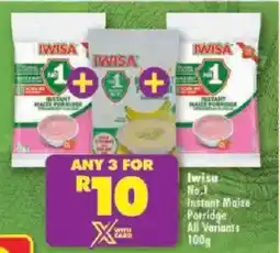 Shoprite Iwisa No.1 Instant Maize Porridge All Variants offer