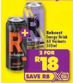 Shoprite Reboost Energy Drink All Variants offer