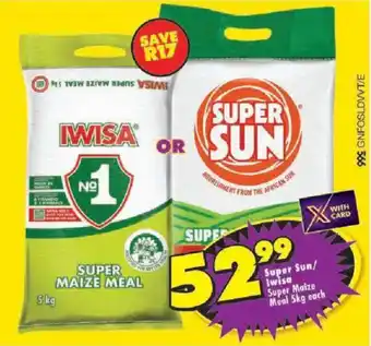 Shoprite Super Sun/ Iwisa Super Maize Meal offer