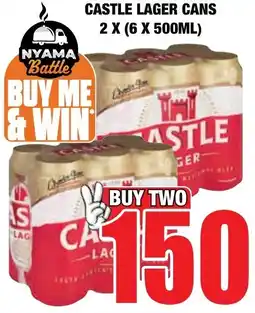 Boxer Liquors Castle lager cans offer