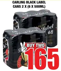 Boxer Liquors Carling black label cans offer