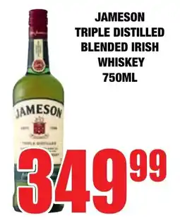 Boxer Liquors Jameson triple distilled blended irish whiskey offer