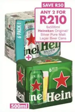 President Liquor Heineken Original/ Silver Pure Malt Lager Beer Cans offer