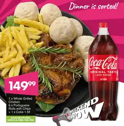 Save Hyper Whole Grilled Chicken and Portuguese Rolls with Chips + Coke offer