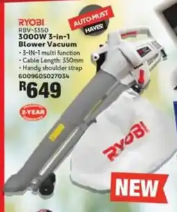 Build It Ryobi 3000W 3-in-1 Blower Vacuum offer