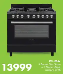 Save Hyper Elba 4 Burner Gas Stove + 2 Electric Black offer