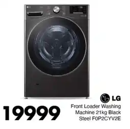 Save Hyper LG Front Loader Washing Machine Black Steel offer