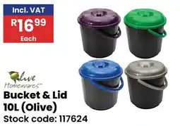 Africa Cash and Carry Olive Homewares Bucket & Lid offer