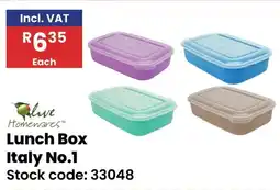Africa Cash and Carry Olive Homewares Lunch Box Italy No.1 offer