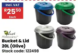 Africa Cash and Carry Olive Homewares Bucket & Lid offer