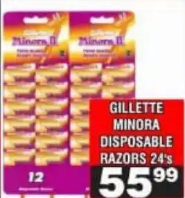 Advance Cash n Carry Gillette minora disposable razors offer