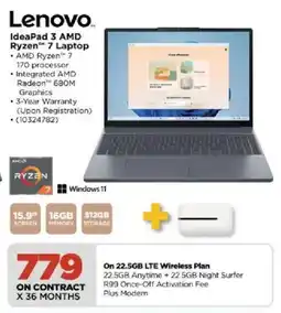 HiFi Corp Lenovo IdeaPad 3 AMD Ryzen 7 Laptop offer
