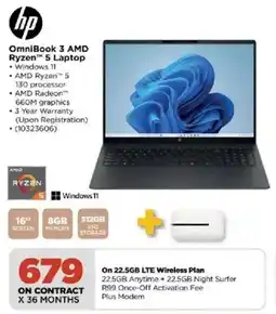 HiFi Corp Hp OmniBook 3 AMD Ryzen 5 Laptop offer