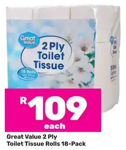 Game Great Value 2 Ply Toilet Tissue Rolls offer