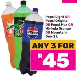 Game Pepsi Light or Pepsi Original or Pepsi Max or Mirinda Orange or Mountain Dew offer
