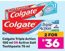Game Colgate Triple Action or Active Salt Toothpaste offer