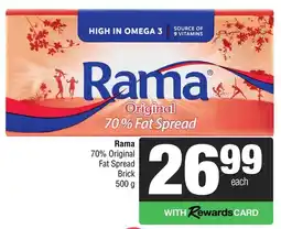 Spar Rama 70% Original Fat Spread Brick offer
