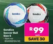 Game Sondico Soccer Ball Size 5 850008124/43 offer