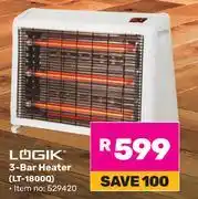 Game Logik 3 Bar Heater LT-1800Q 529420 offer