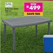 Game Sal Outdoor 6 Seater Table 135cm 777664 offer