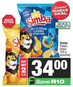 Spar Simba Potato Chips Assorted offer