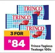 Game Trinco Tagless Teabags-For 3 x 100s offer