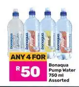 Game Bonaqua Pump Water Assorted-For Any 4 x 750ml offer