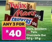 Game Mars, Snickers Or Twix Chocolate bar-For Any 3 x 50g-51g offer