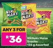 Game NikNaks Maize Snacks Assorted-For Any 3 x 135g offer