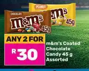 Game M&M's Coated Chocolate Candy Assorted-For Any 2 x 45g offer