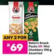 Game Bakers Snack Packs Or Mini Cheddars Assorted-For Any 2 x 198g offer