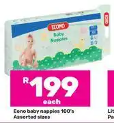 Game Econo Baby Nappies Assorted Sizes-100's offer